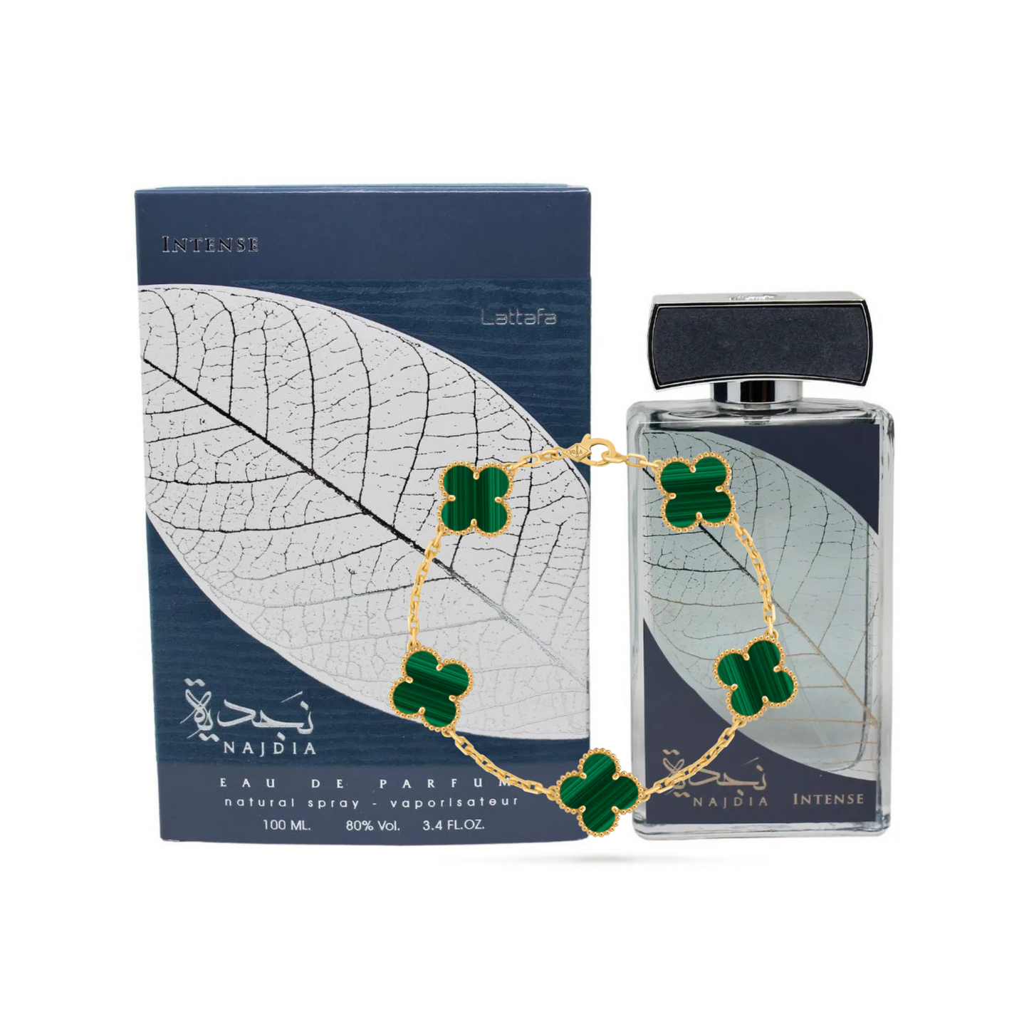 PERFUME NAJDIA INTENSE +  PULSERA VAN CLEEF MALAQUITA